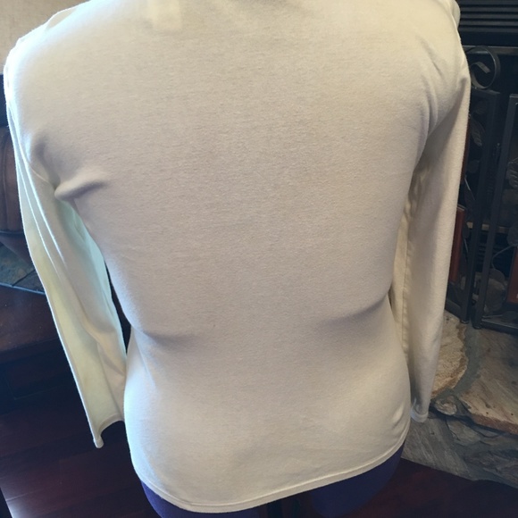 White V Neck  Women's Large in Womens Long Sleeve - Picture 2 of 4